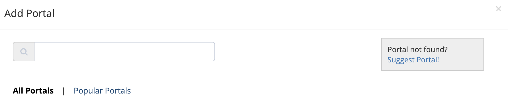 Step 4. Click Suggest Portal on the Add Portal page. - Can I suggest other online portals that are not on the list yet?