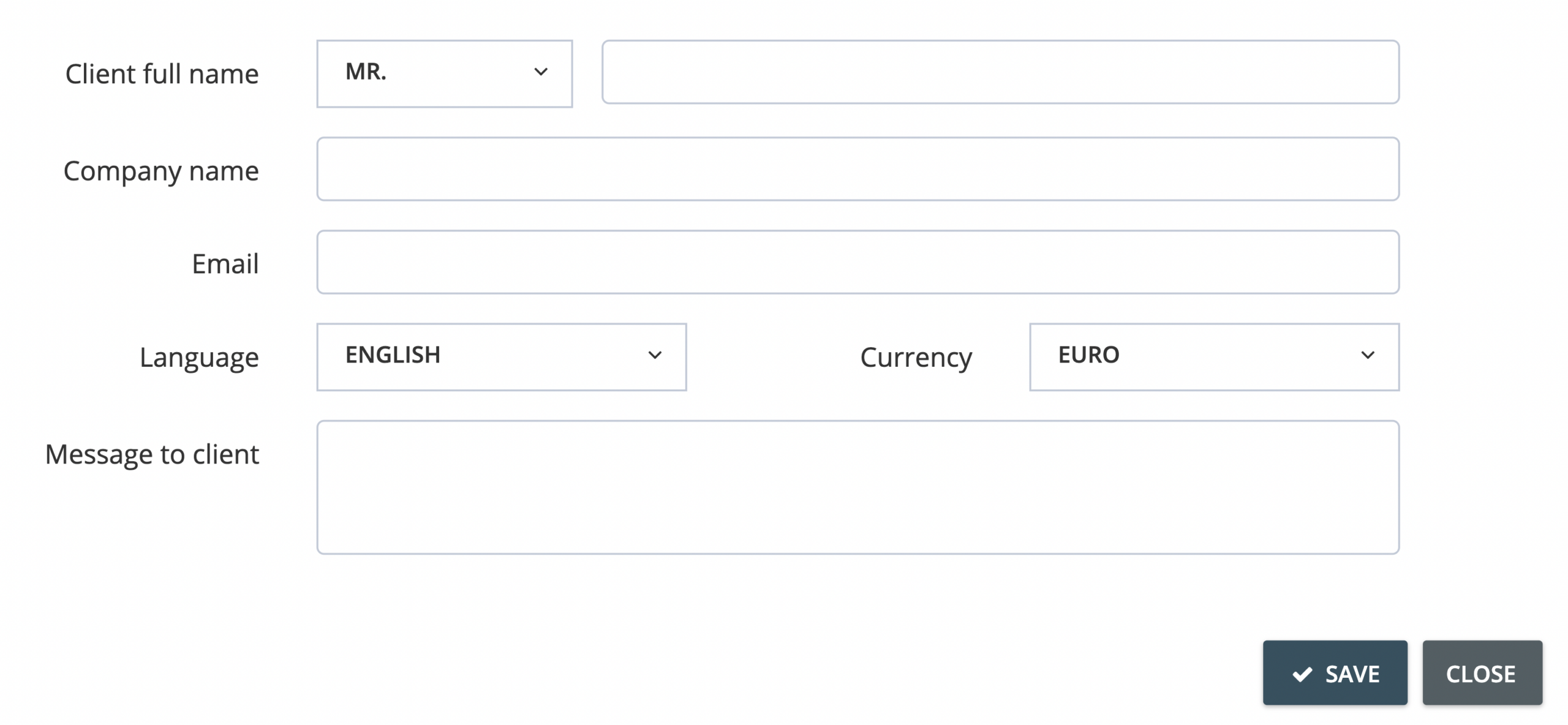 Step 5. If you choose to invite clients individually, enter their information on the next window. Click Save to continue. - How do I add my