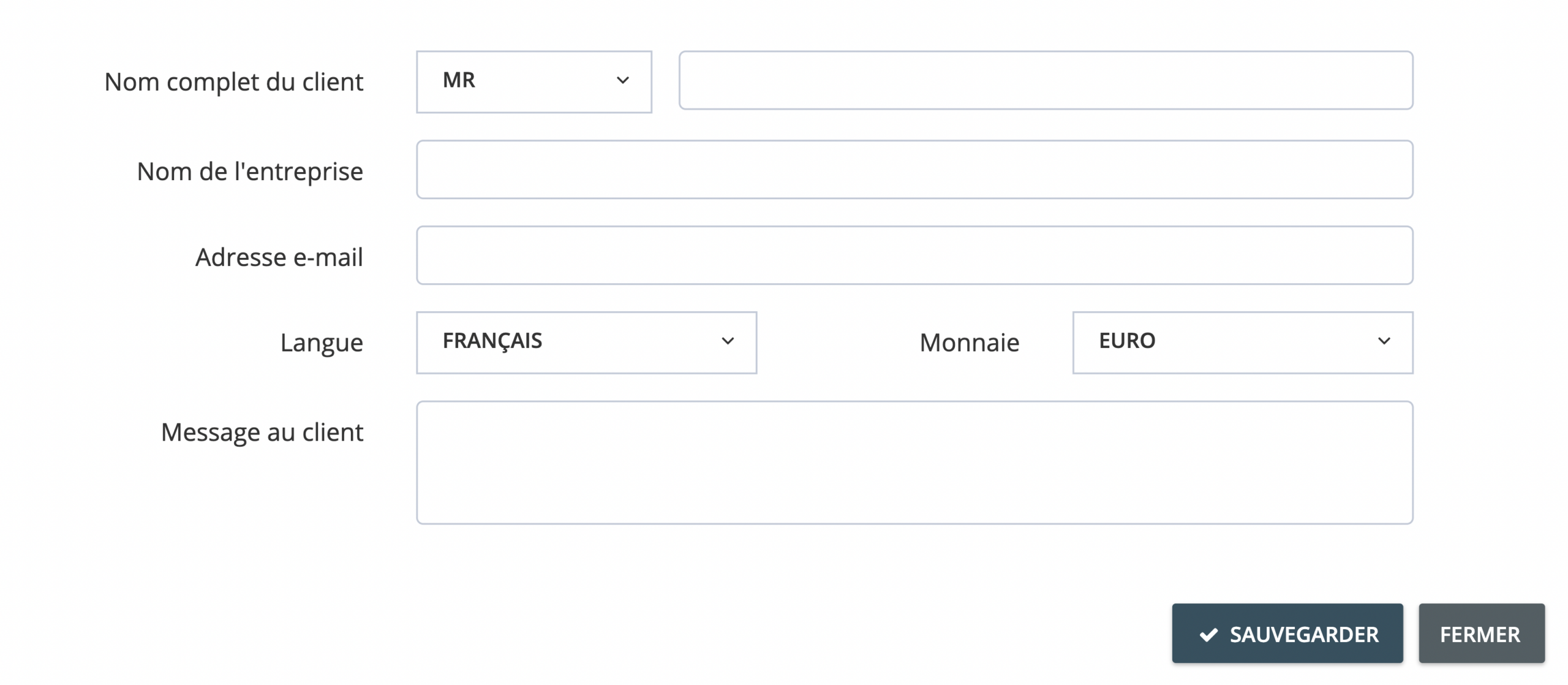 Etape 5. Si vous choisissez d’inviter des clients en individuel, entrez leurs informations dans la fenêtre suivante. Cliquez sur