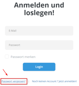 Pagina di accesso con il link «Password dimenticata»