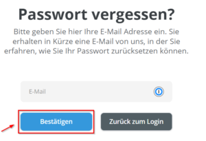 Campo di inserimento dell’indirizzo e-mail registrato per la reimpostazione della password
