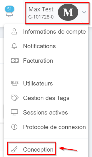 Personnaliser le design Vous avez la possibilité de personnaliser le design de votre compte GetMyInvoices afin qu’il corresponde à la