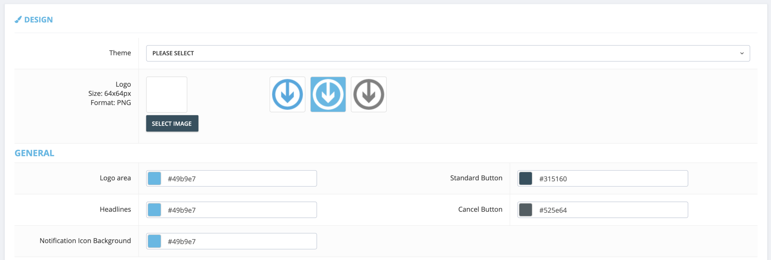 Step 2. You can choose among several theme presets on the Design page. You can also upload your custom business logo. If you want to create