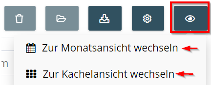 2. Klik op het oogsymbool in de rechterbovenhoek en selecteer de gewenste documentweergave. - Documentweergave wijzigen