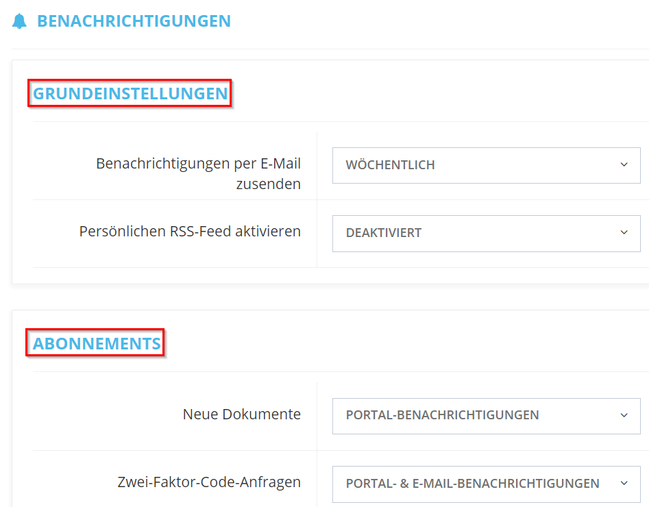 2. under “Basic settings” and “Subscriptions” you can set the notification as you like. - Manage notifications