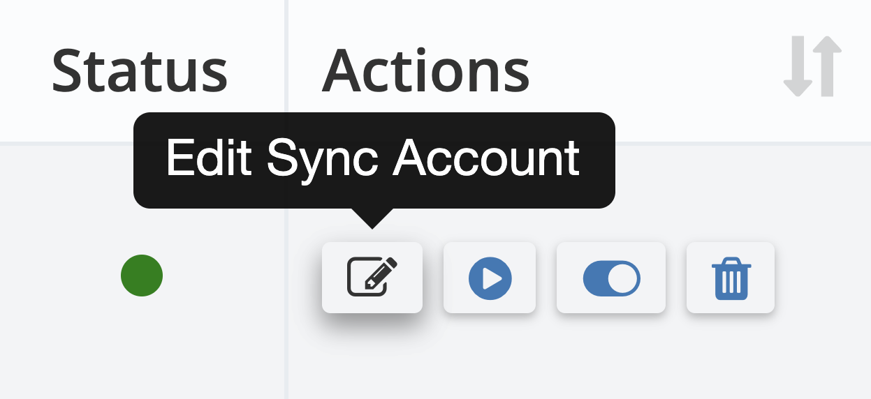 Step 2. Find the specific export sync account you want to configure, then click Edit Sync Account under Actions. - Can I choose which