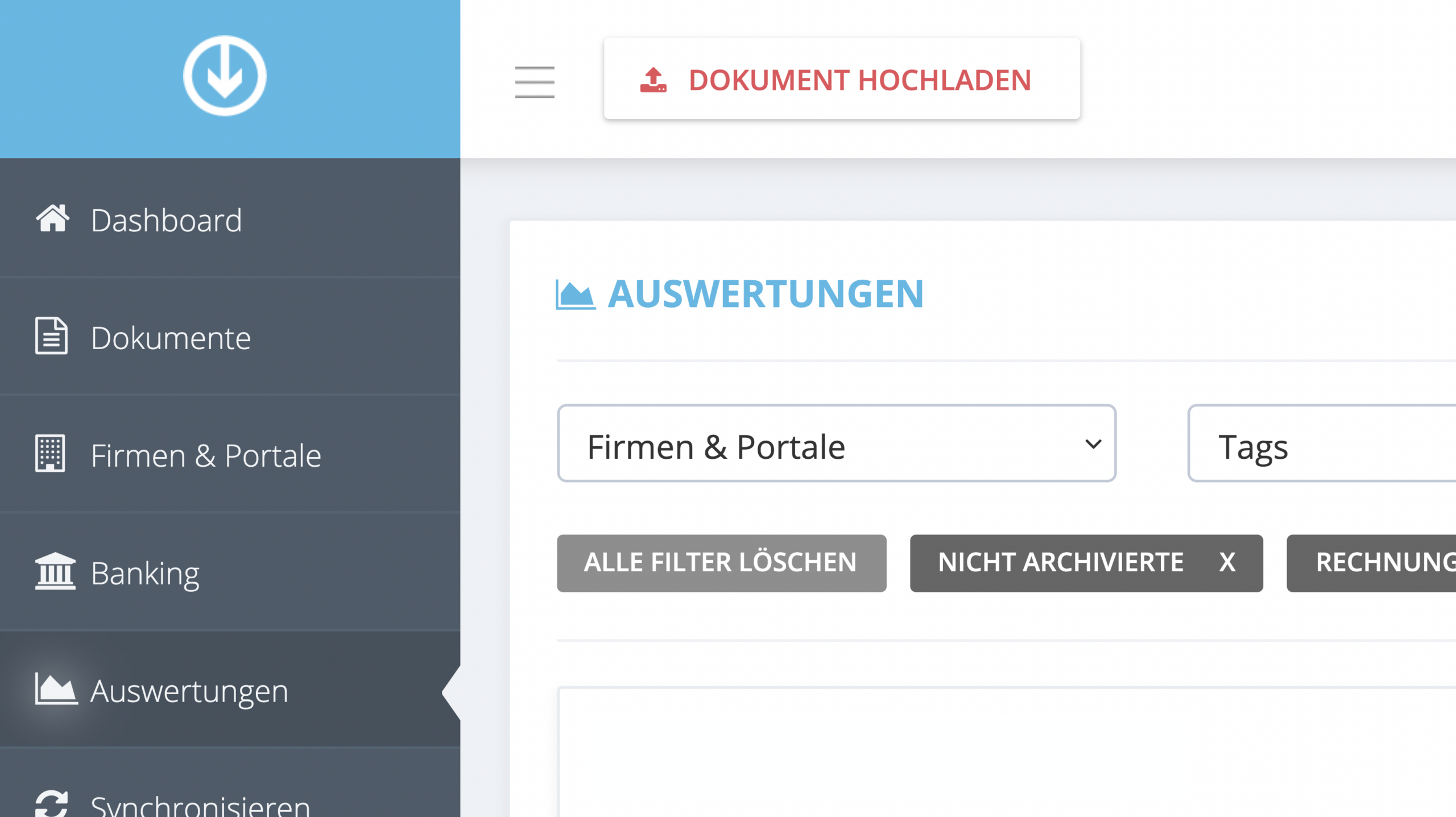 Voce di menu «Analisi» nel menu di sinistra della dashboard