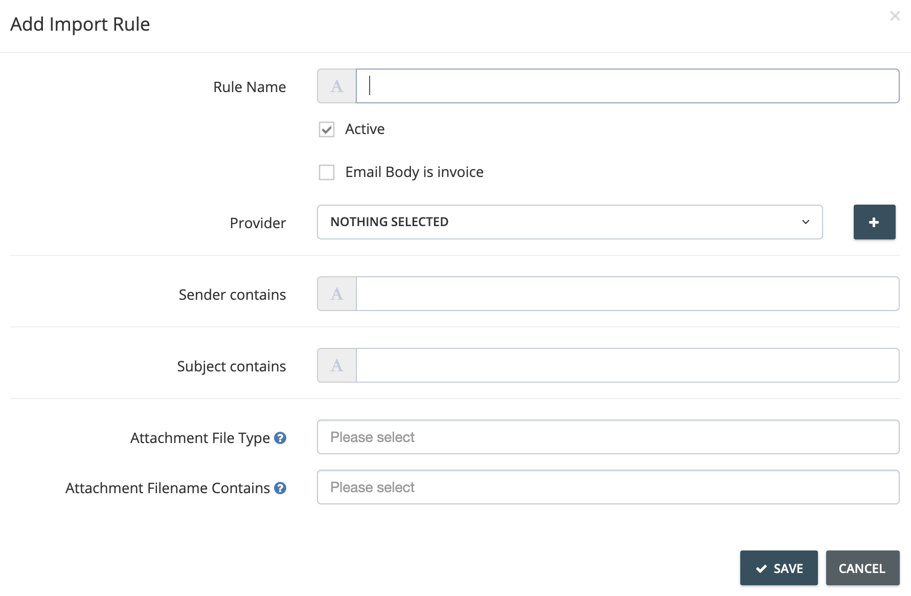Step 4. A pop-up window shows up with several rule settings you can customize. - What are import rules, how do they work, and how do I set