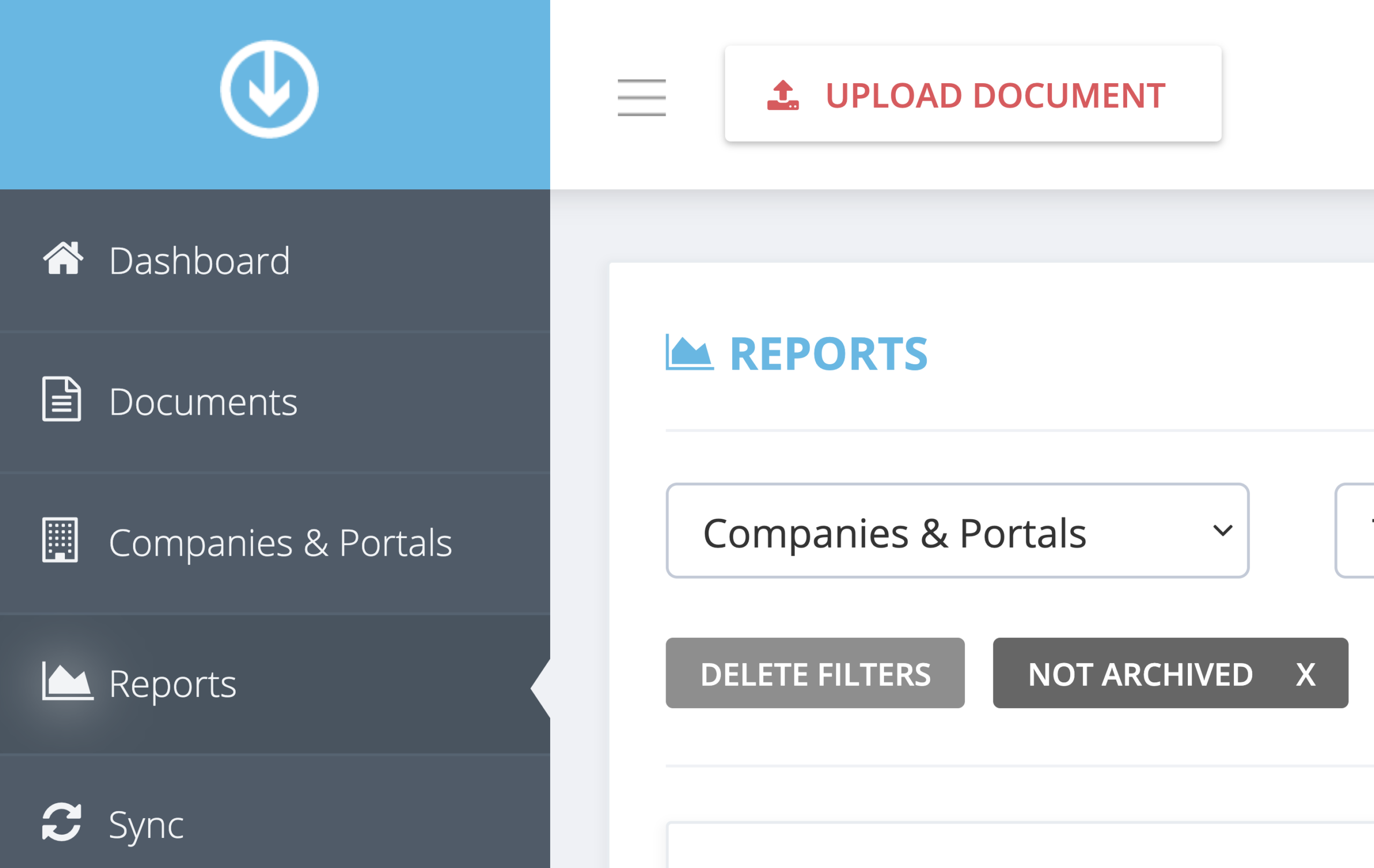 Step 1. From the GetMyInvoices dashboard, click Reports on the left-side menu. - How do I export reports from GetMyInvoices?