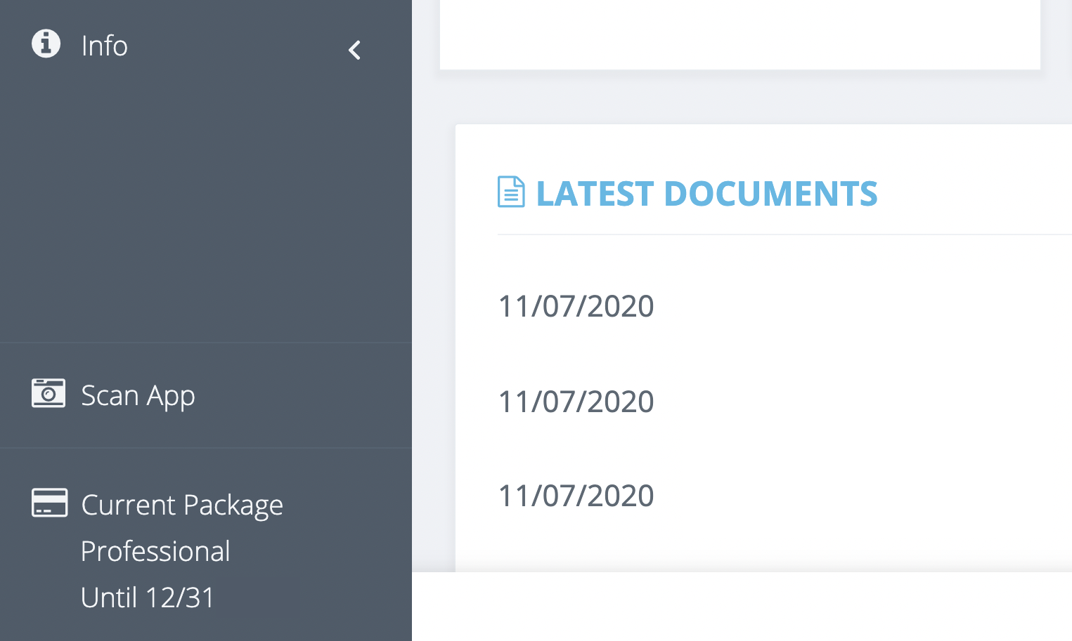 Step 2. Click or tap Scan App on the lower left corner of the GetMyInvoices Dashboard page. - How do I link my GetMyInvoices account with