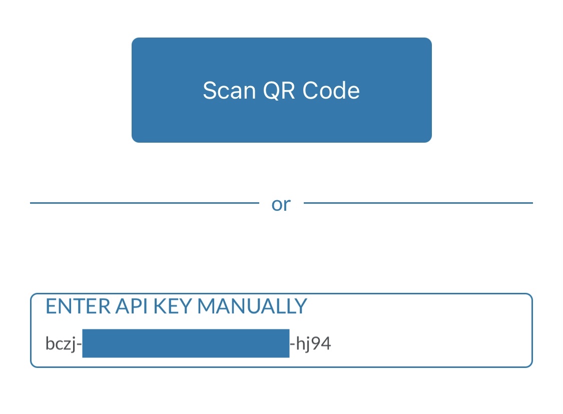 Step 7. On the GetMyInvoices mobile app, confirm that the API key is shown after scanning the QR code. If the API key does not appear