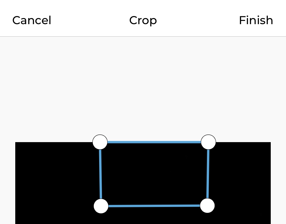 Step 4. To crop the scanned document, drag any of the four corner crop guides to any point in the scanned document image. Once done, tap