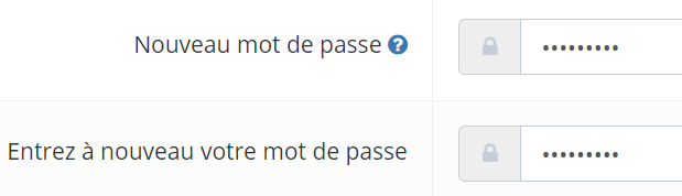 3. Saisissez le même mot de passe dans le champ « Entrez à nouveau votre mot de passe ». - Modifier le mot de passe