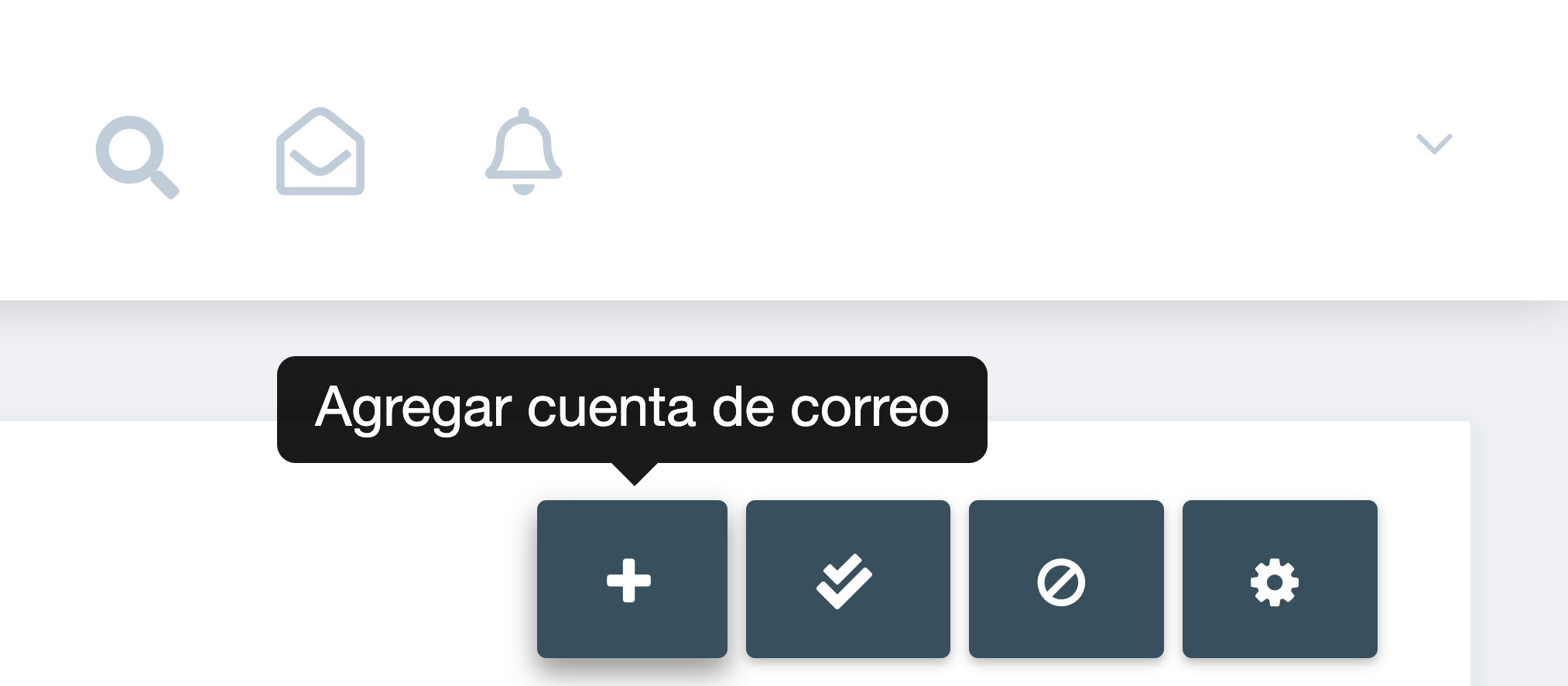 Si ya has vinculado otras cuentas de correo electrónico a tu cuenta de GetMyInvoices, haz clic en el ícono “+” en la esquina superior