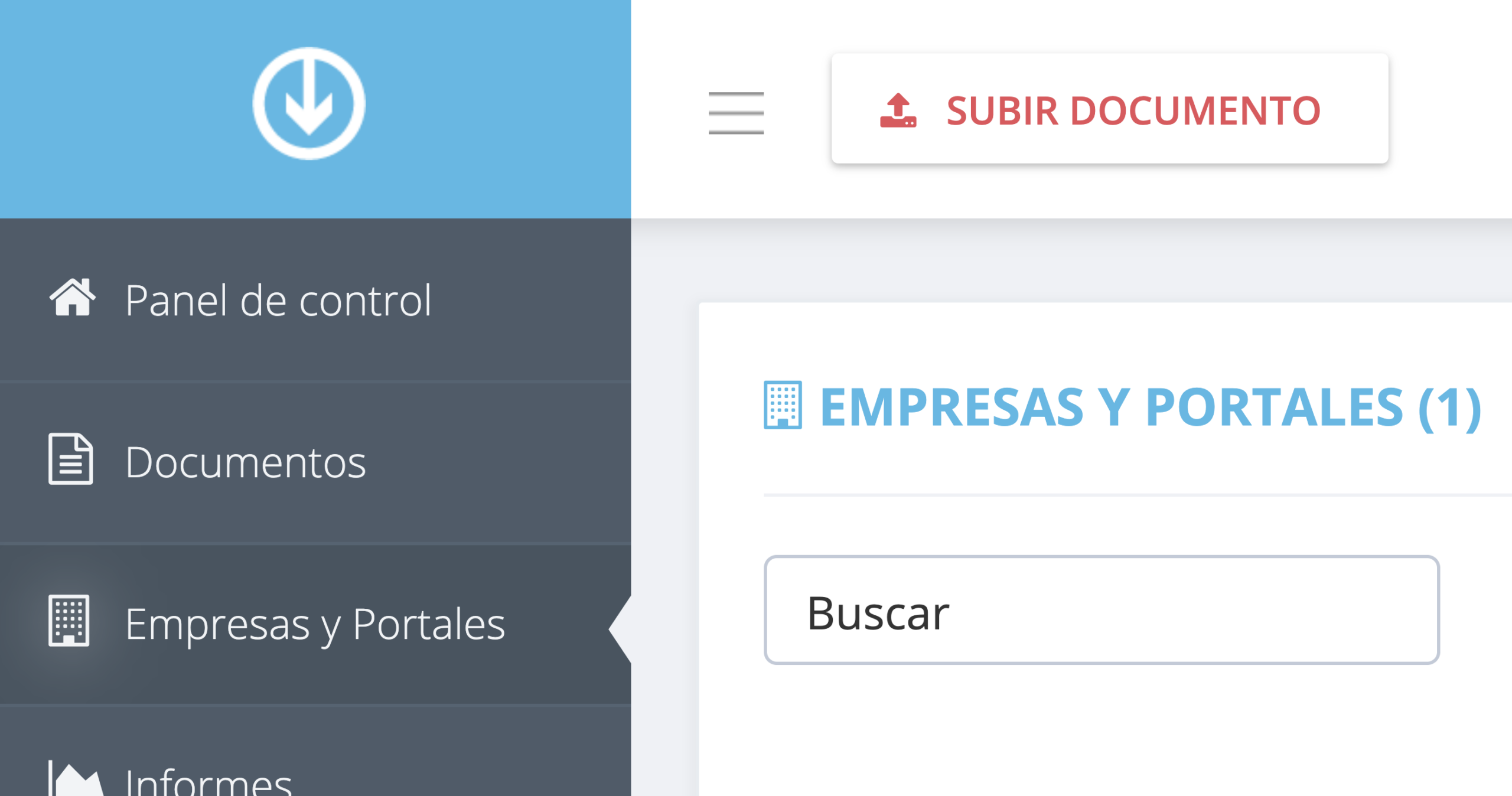 Paso 1. En el panel de control de GetMyInvoices, haz clic en “Empresas y Portales” desde el menú de la izquierda. - ¿Cómo pago facturas
