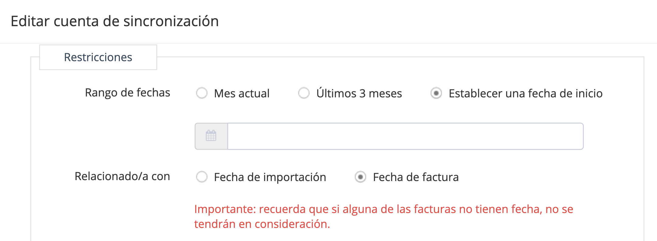 Paso 4. Encontrarás las opciones de rango de fechas en “Restricciones”. Haz clic en el círculo junto con la opción que prefieras. - ¿Puedo