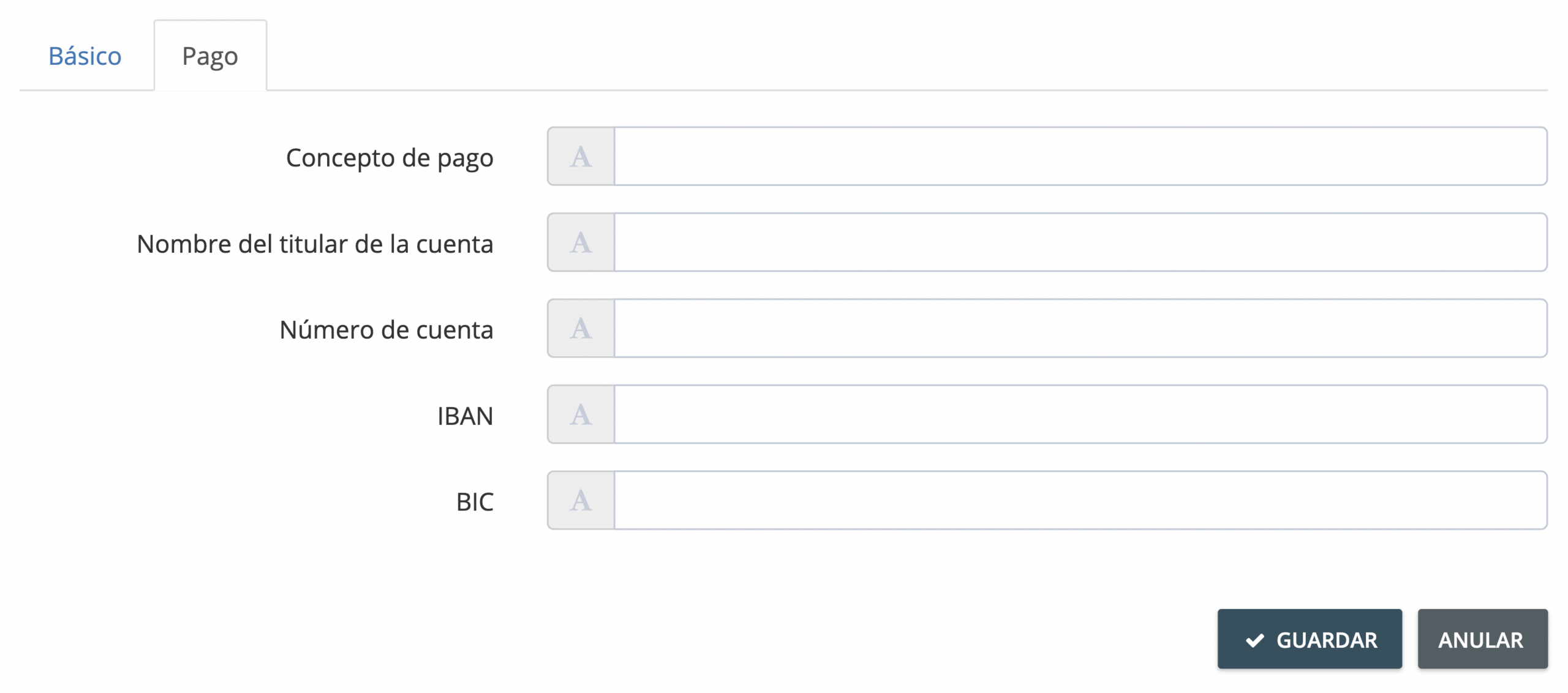 Paso 4. Haz clic en la pestaña “Pago” e ingresa tus datos bancarios. - ¿Cómo pago facturas pendientes de pago?