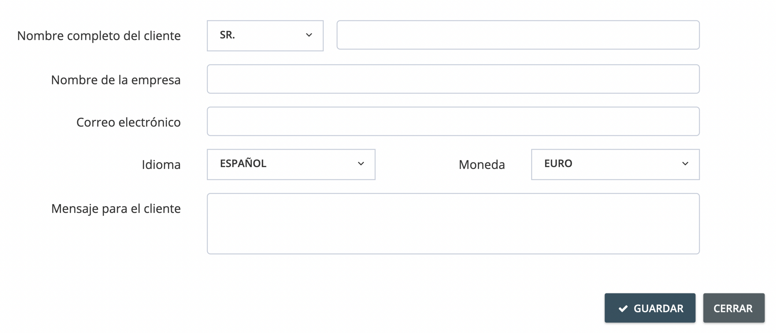Paso 4. Para añadir a un cliente individualmente, haz clic en “Añadir uno a uno”. Ingresa sus datos y haz clic en Guardar. - ¿Qué es la