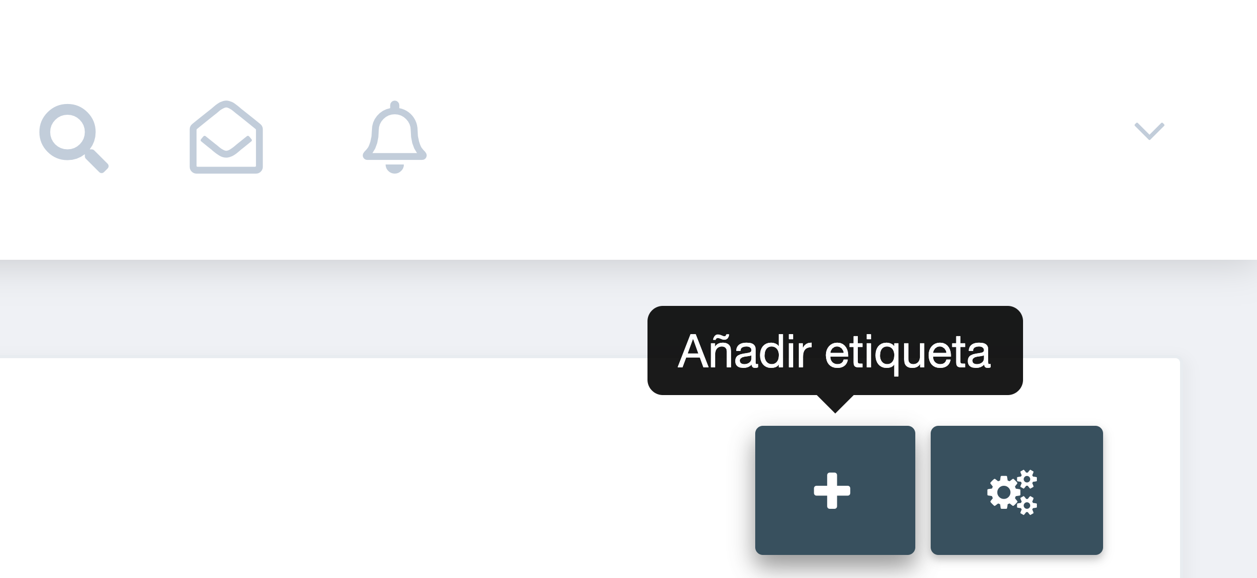 Si ya has creado etiquetas y deseas añadir una nueva, haz clic en el ícono “+” en la esquina superior derecha de la página “Gestión de