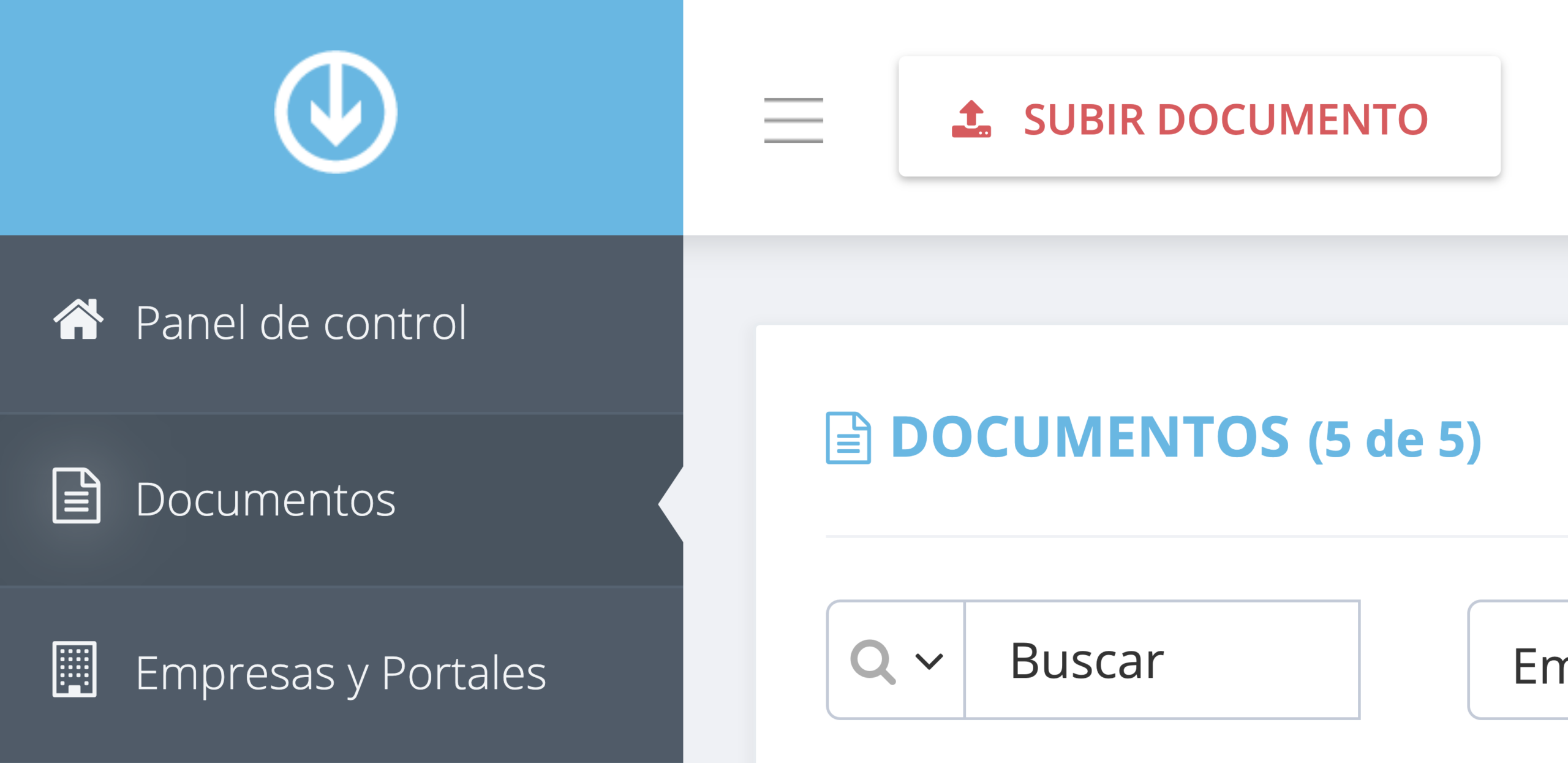 Paso 1. En el panel de control de GetMyInvoices, haz clic en “Documentos” en el menú de la izquierda. - ¿Cómo pago facturas pendientes de