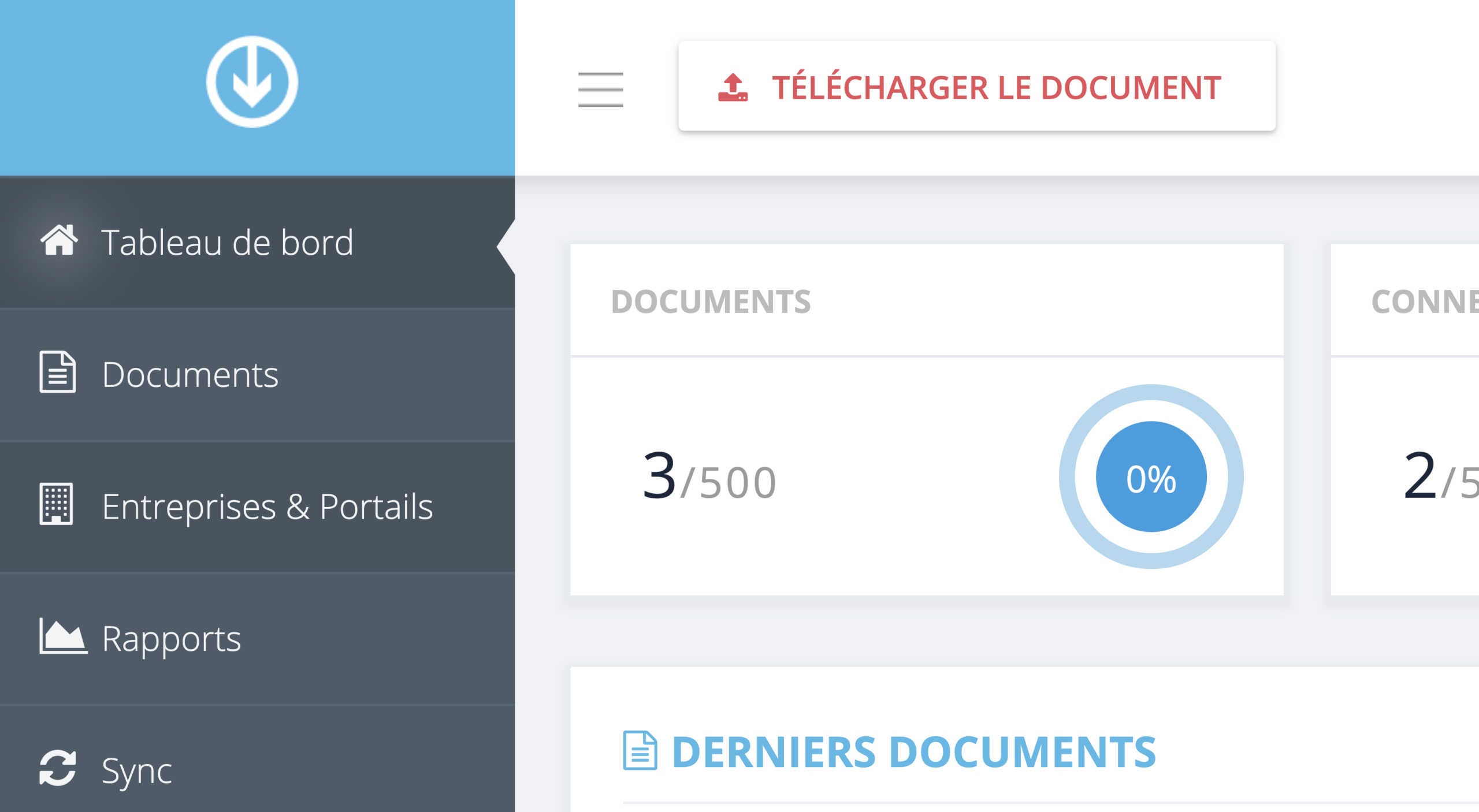 Étape 1. Sur le tableau de bord GetMyInvoices, cliquez sur Entreprises & Portails dans le menu situé à gauche. - J'ai besoin de gérer mes