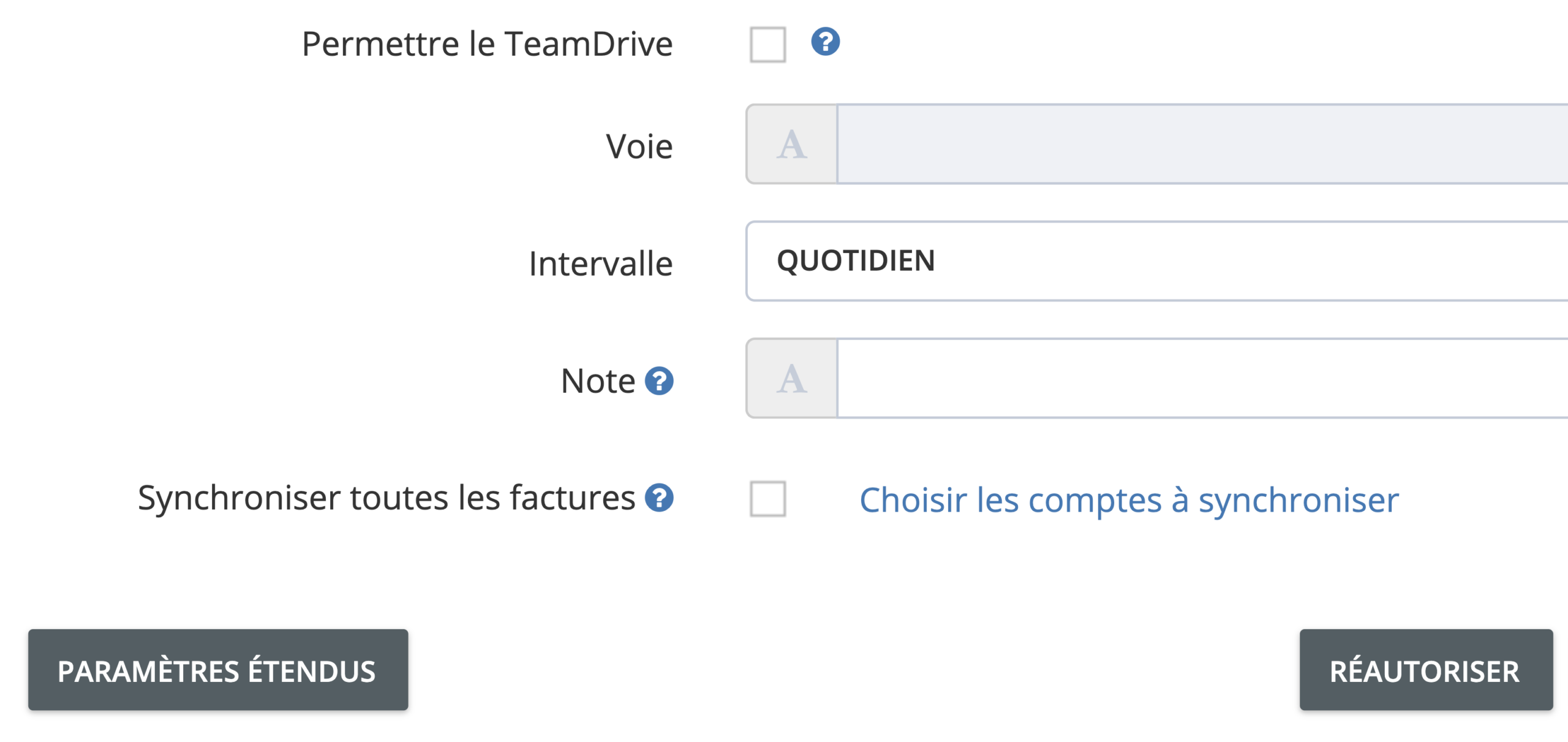 Étape 3. Dans la fenêtre Modifier le compte de synchronisation, décochez la case près de Synchroniser toutes les factures. Si cette case