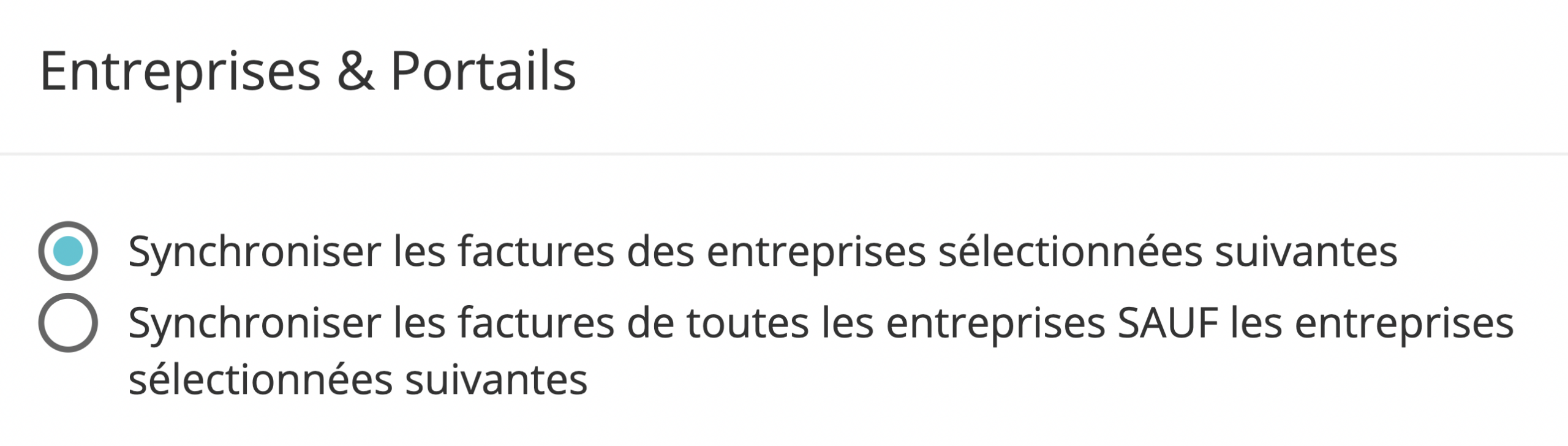 Étape 5. Terminez votre configuration de synchronisation pour l’exportation en choisissant d’inclure ou d’exclure les entreprises ou