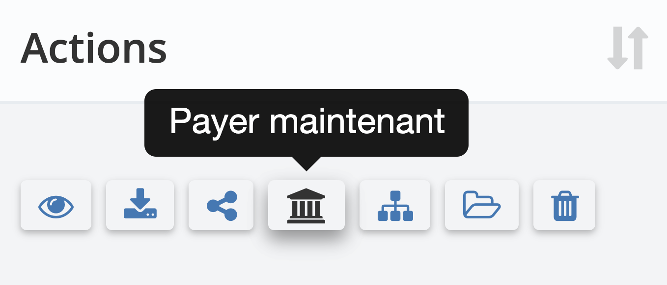 Étape 2. Allez sur la facture que vous voulez régler, puis cliquez sur Payer maintenant (l’icône banque). - Comment payer des factures non