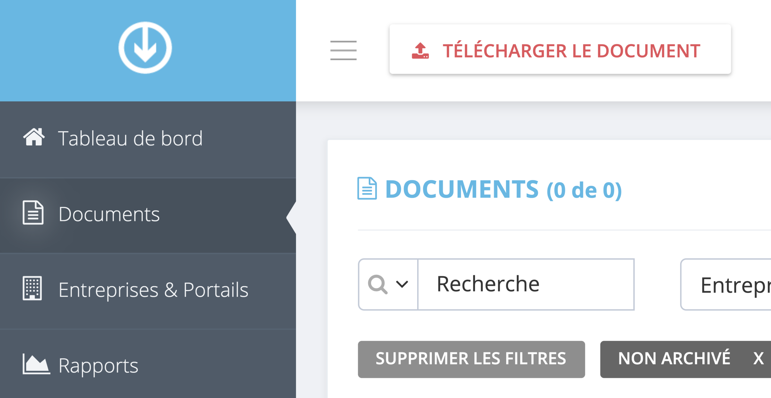 Étape 1. À partir de la page du tableau de bord de GetMyInvoices, cliquez sur Documents dans le menu à gauche. - Comment payer des factures