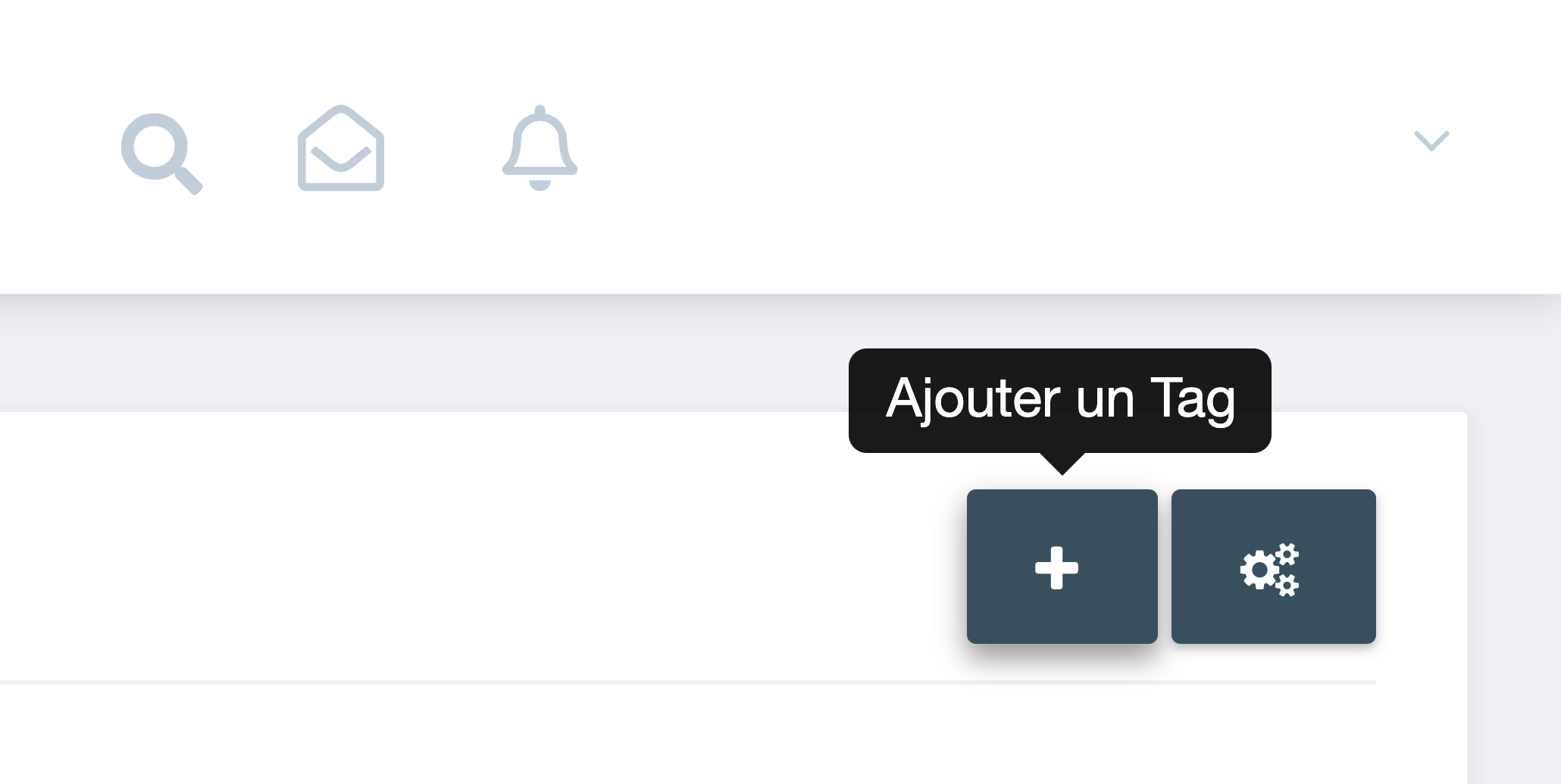 Si vous avez créé des tags avant et que vous voulez en créer un nouveau, cliquez sur l’icône plus situé en haut à droite de la page Gestion
