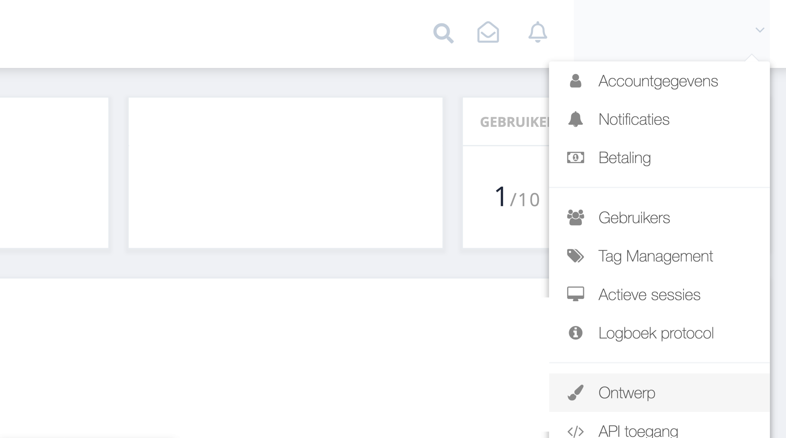Stap 1. Vanuit het dashboard van GetMyInvoices navigeert u naar de rechter bovenhoek en klikt up op ‘Ontwerp’ van het drop-down menu. - Kan