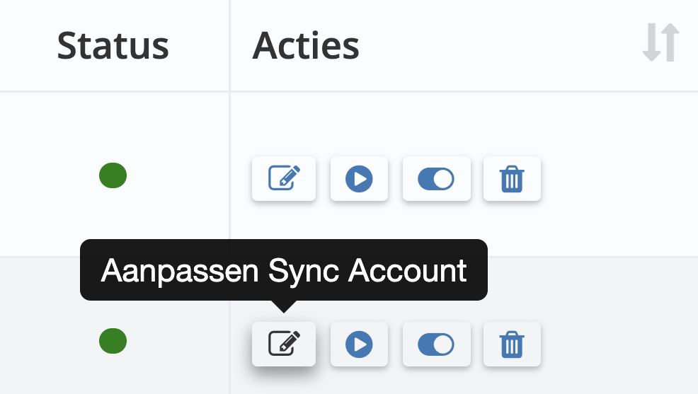 Stap 2. Zoek het specifieke exportsynchronisatieaccount dat u wilt configureren en klik vervolgens op ‘Aanpassen sync account’ onder