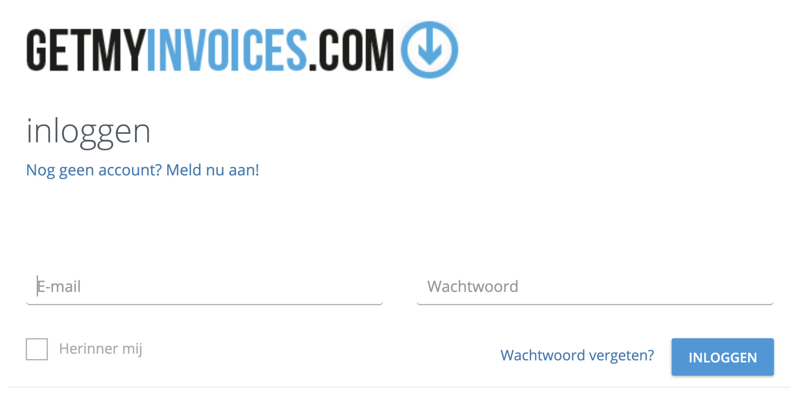 Stap 1. Ga naar login.getmyinvoices.com en klik op Wachtwoord vergeten naast de knop Inloggen. - Ik kan niet inloggen. Hoe los ik dit op?