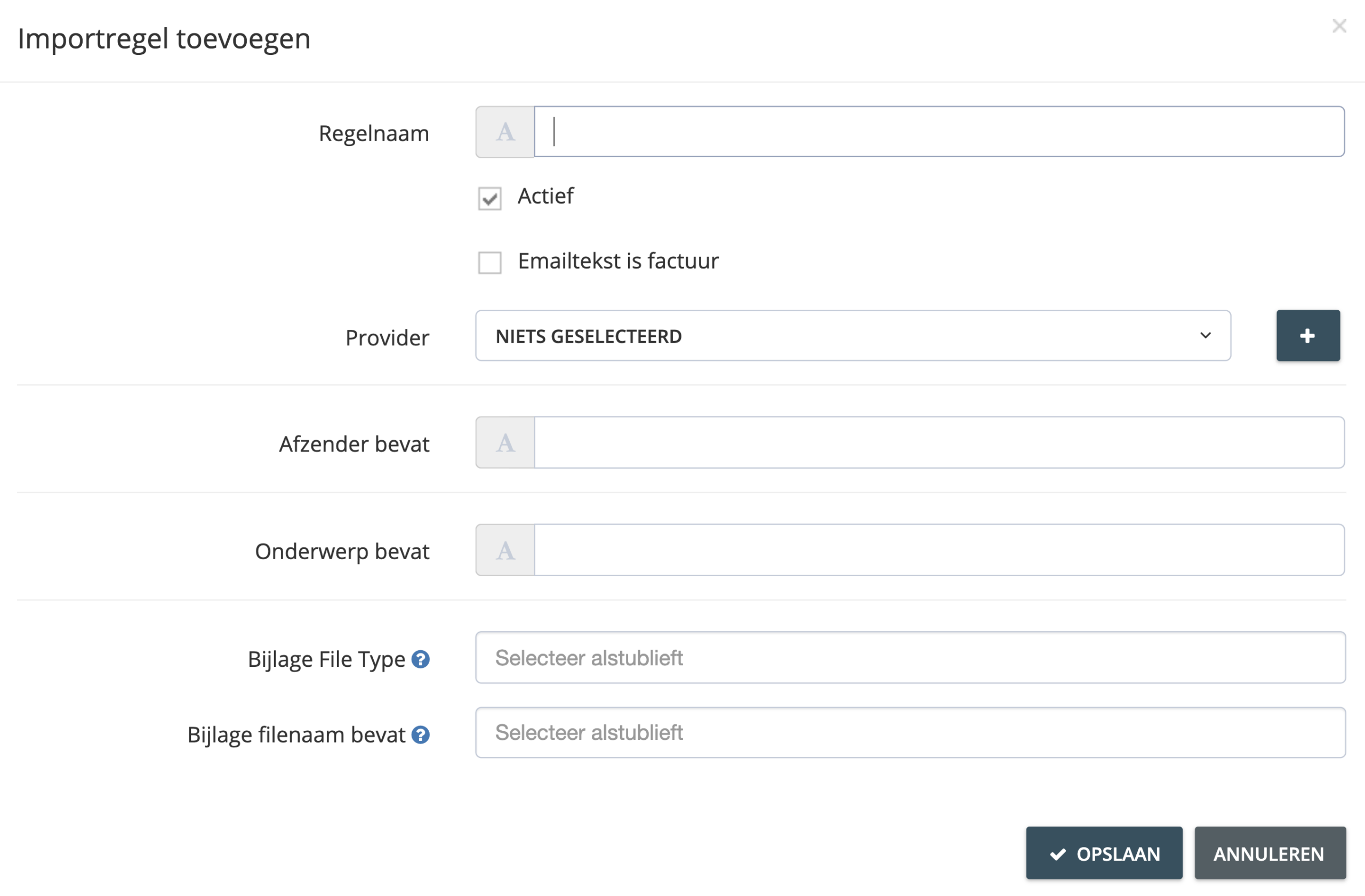 Stap 4. Een pop-up scherm zal worden weergegeven met diverse regel-instellingen die u kunt aanpassen. - Wat zijn de import regels, hoe