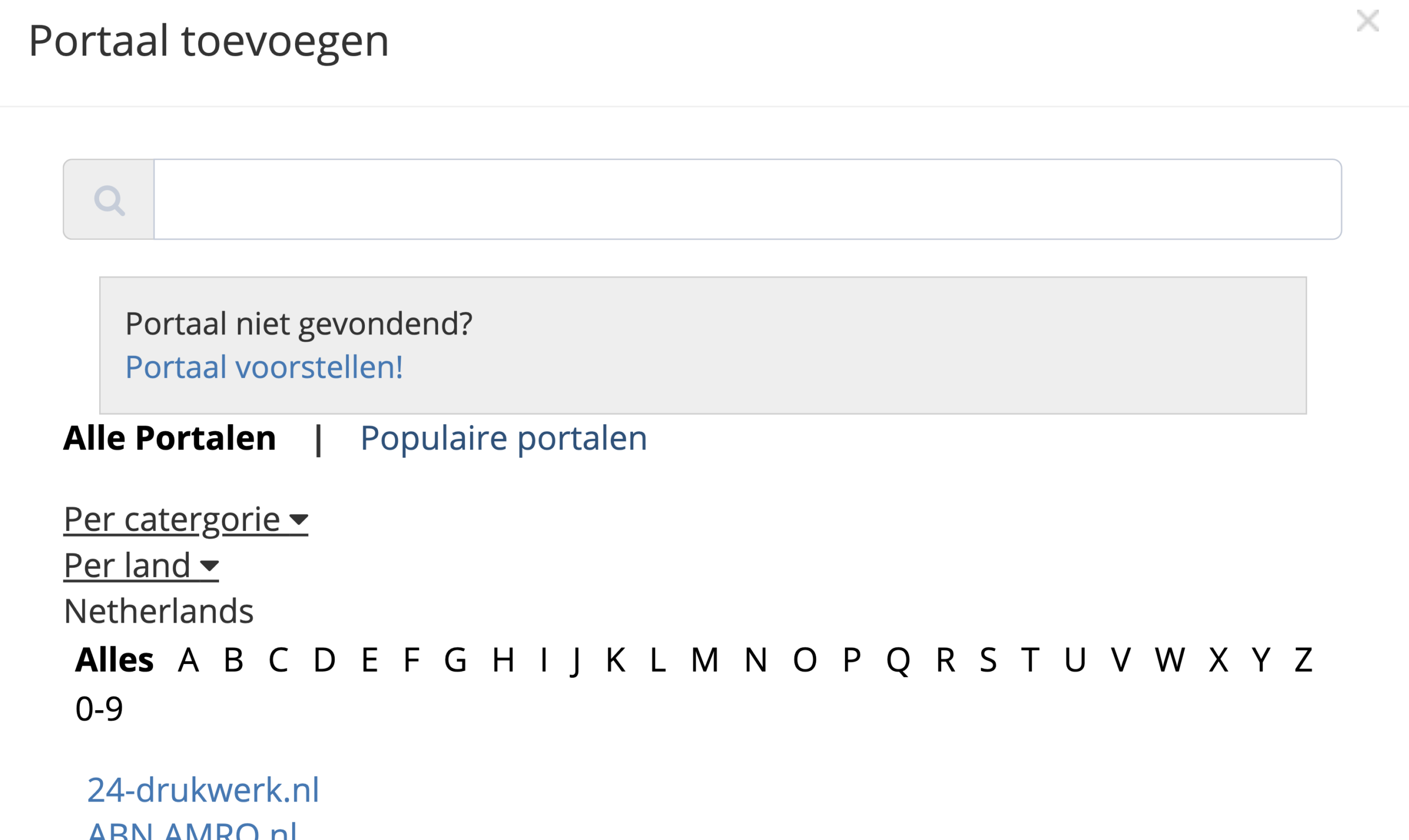 Stap 4. Klik ‘Portaal voorstellen’ op de ‘Portaal toevoegen’ pagina. - Kan ik andere online portalen aanbevelen?
