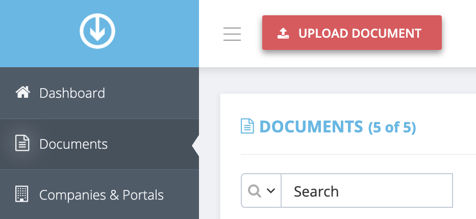 Step 1. Click the Upload Document button on the upper left corner of the GetMyInvoices dashboard page. - How do I manually import documents