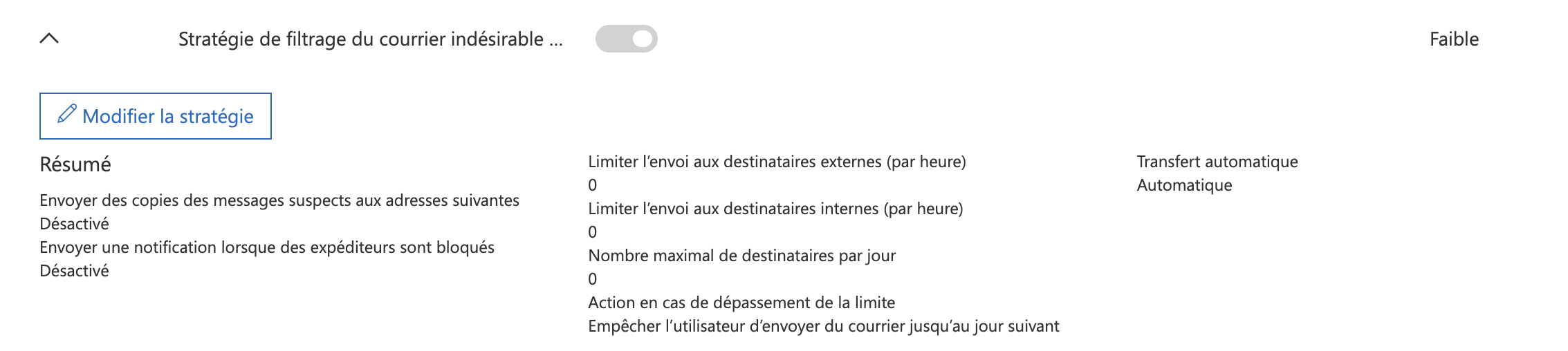 Étape 2. Cliquez sur la flèche vers le bas près deStratégie de filtrage du courrier indésirable (toujours sur ON), puis cliquez sur le