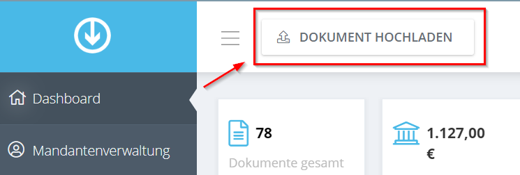 Pulsante «Carica documento» nella dashboard