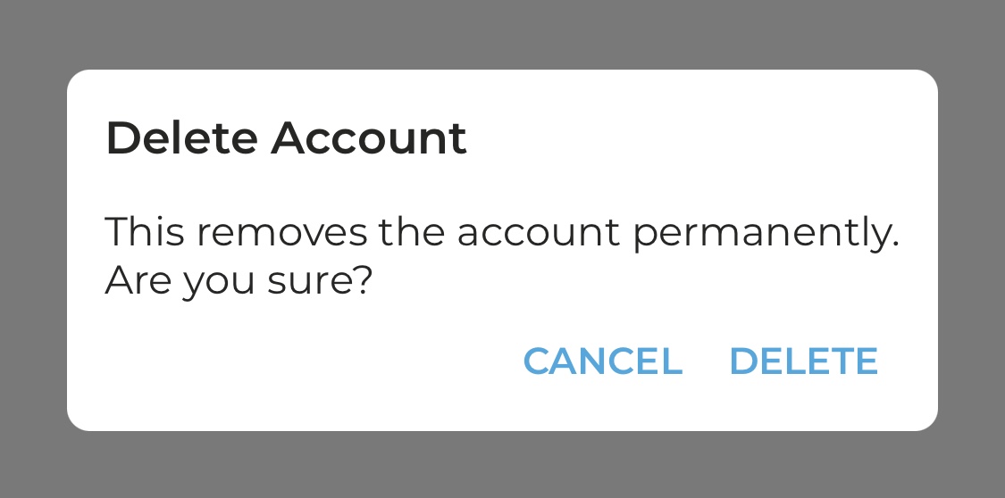 Step 5. Confirm that you want to unlink your GetMyInvoices account from the GetMyInvoices mobile app by tapping Delete. - How do I unlink