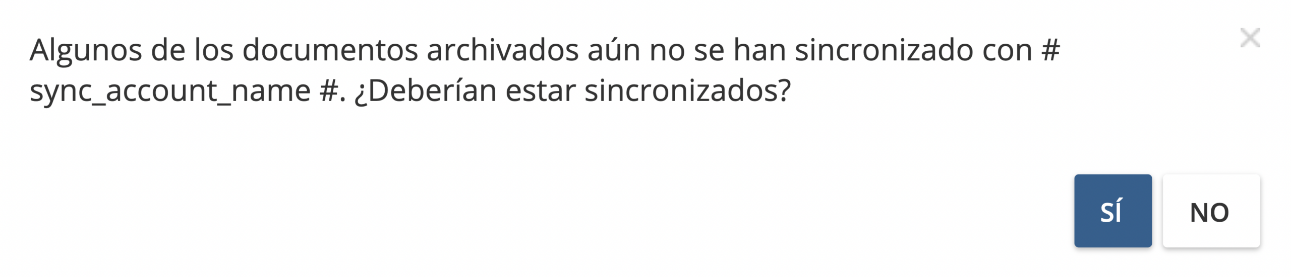 Importante! Se abrirá otra ventana emergente en el caso de que el documento que estés tratando de archivar aún no ha terminado de
