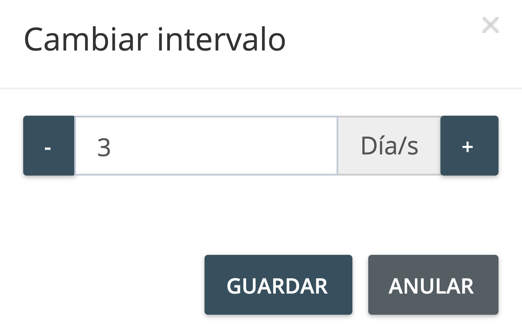 Paso 4. En el campo “Cambiar intervalo”, elige con qué frecuencia te gustaría importar documentos, ajustando el número de días. Puedes