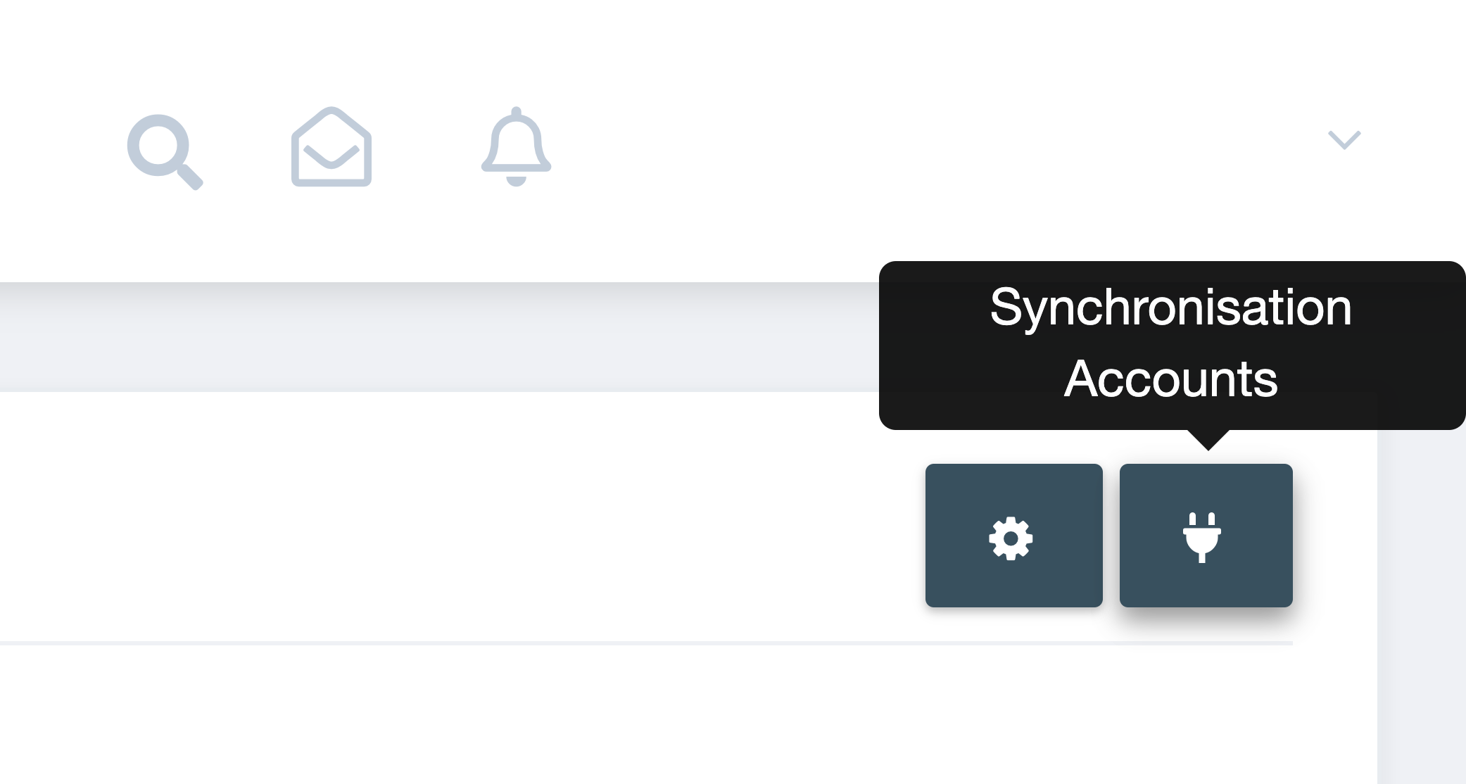 Step 2. On the Sync page, click the Synchronization Accounts button (plug icon) on the upper right corner. - I need to sync my invoices