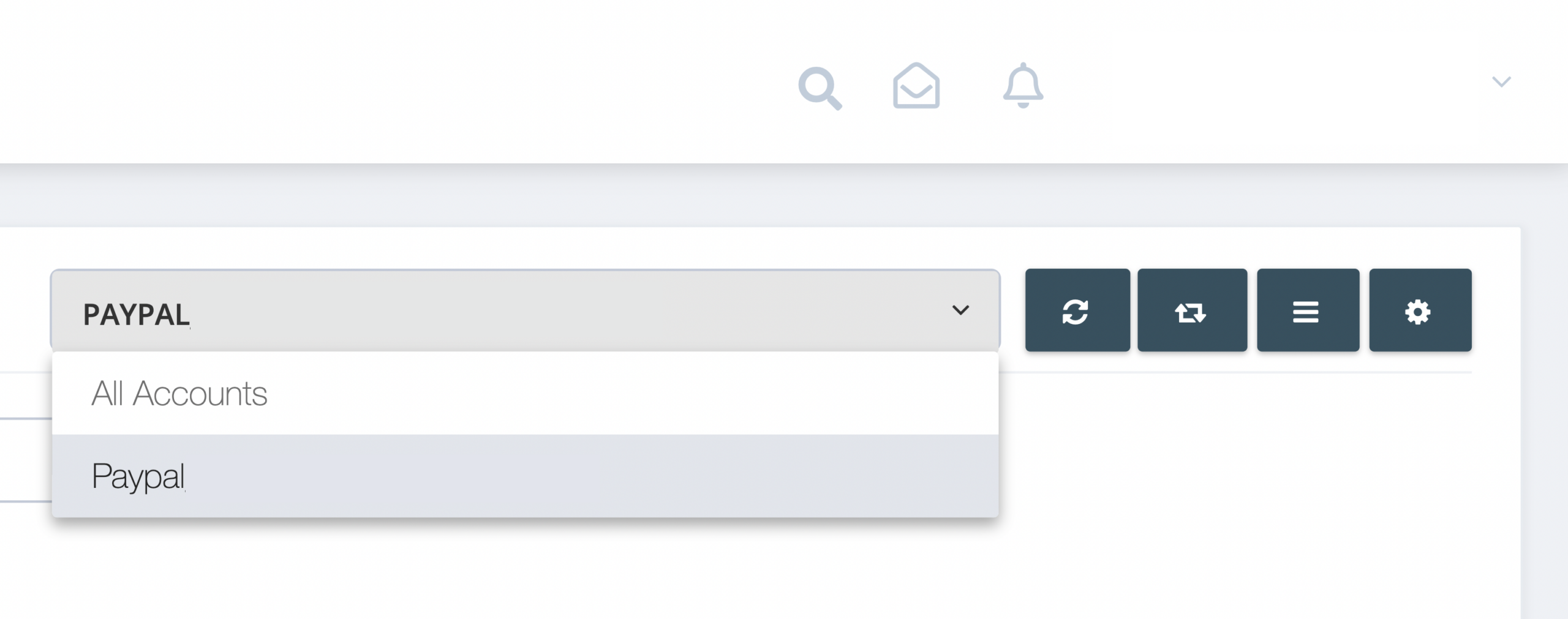 Step 2. Choose the bank account of the banking transaction you want to manually reconcile with the matching invoice using the drop-down