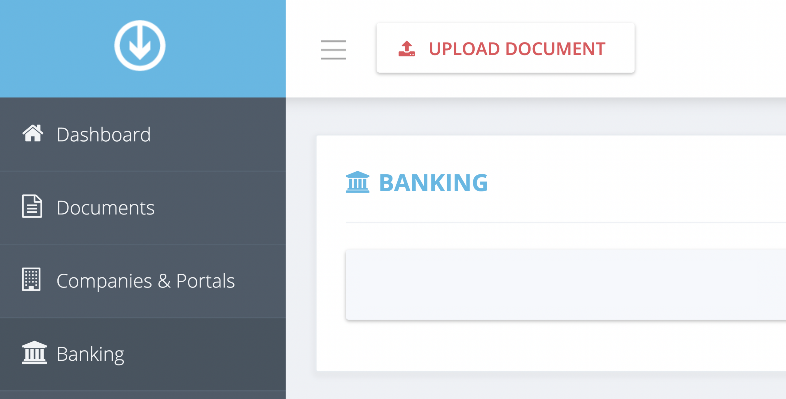 Step 3. Once your online portal and your bank account are set up, navigate to your GetMyInvoices dashboard and click Banking on the