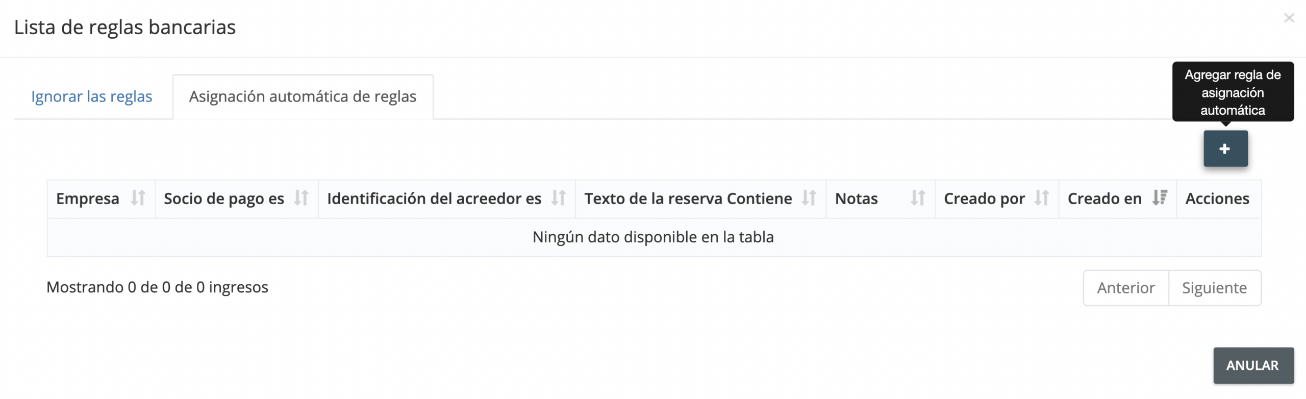 Paso 5. En la ventana emergente que aparece, haz clic en la pestaña “Asignación automática”. Luego haz clic en Añadir Regla (icono de +). -
