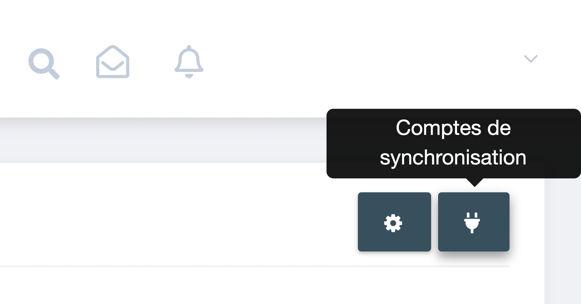 Étape 2. Dans la page Sync, cliquez sur le bouton Comptes de synchronisation (icône prise) en haut à droite de l’écran. - Comment gérer mes