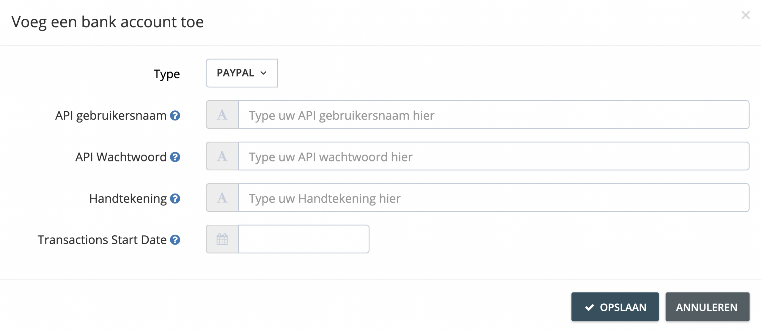 Stap 4. Vul de verplichte velden in met uw PayPal API-handtekeninggegevens. Lees dit PayPal Help Center-artikel voor meer informatie over