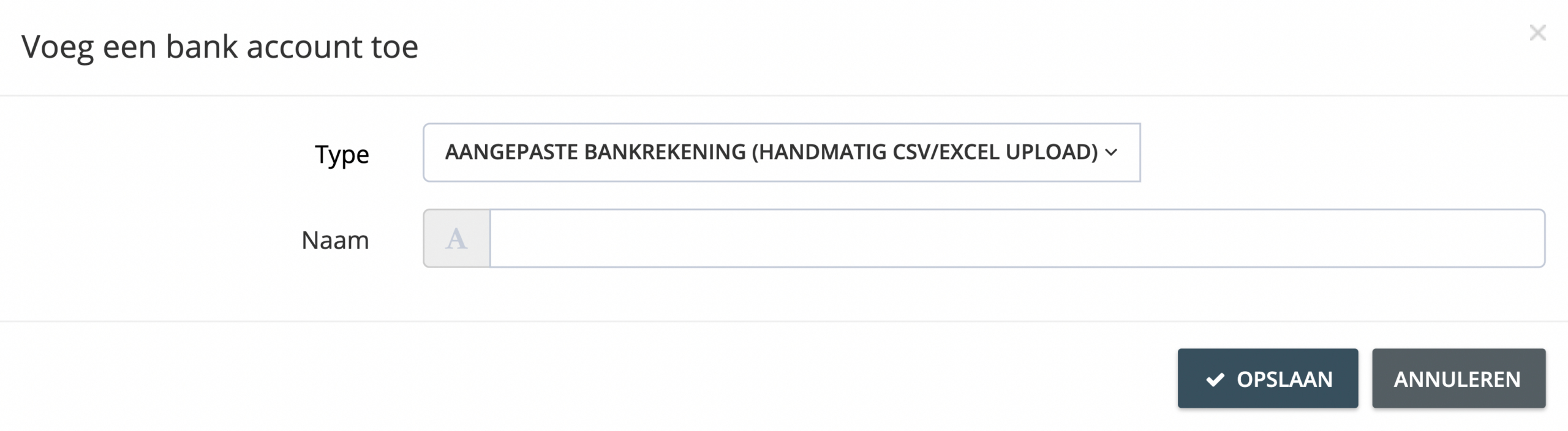 Stap 4. Voer de naam in die u aan de aangepaste bankrekening wilt toewijzen en klik op ‘Opslaan’ om verder te gaan. - Hoe verbind ik mijn