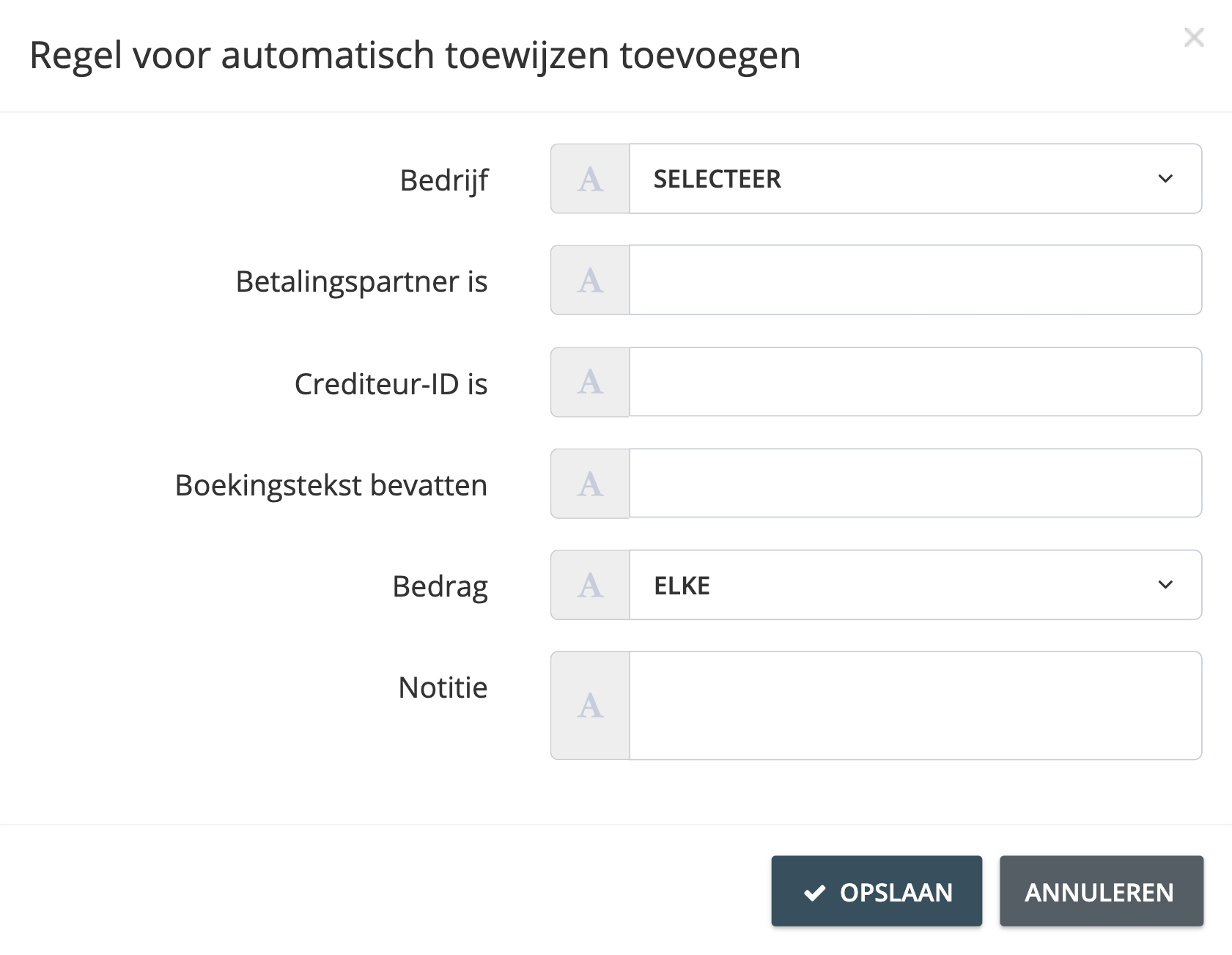 Stap 6. Definieer uw automatische toewijzingsregel door de vereiste informatie in te vullen in het venster Automatische toewijzingsregel