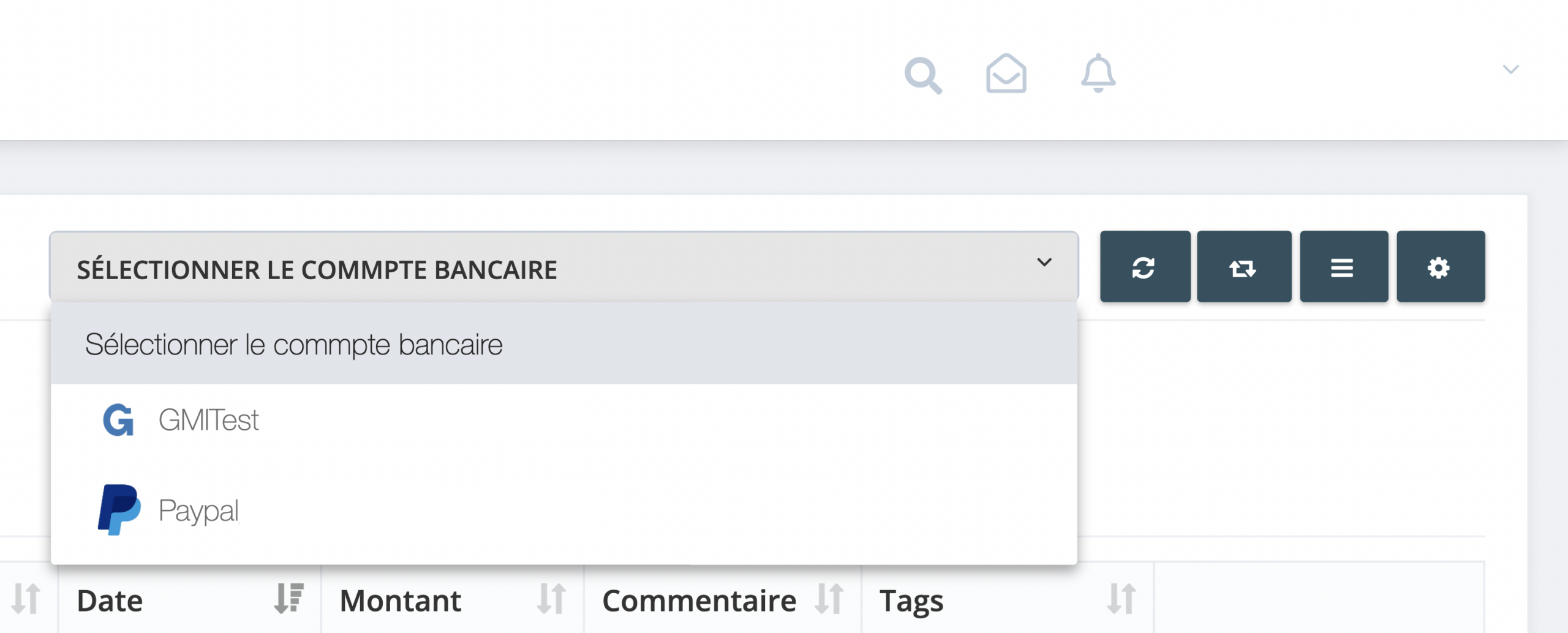 Etape 2. Choisissez le compte bancaire de la transaction bancaire que vous voulez manuellement rapprocher avec la facture correspondante en
